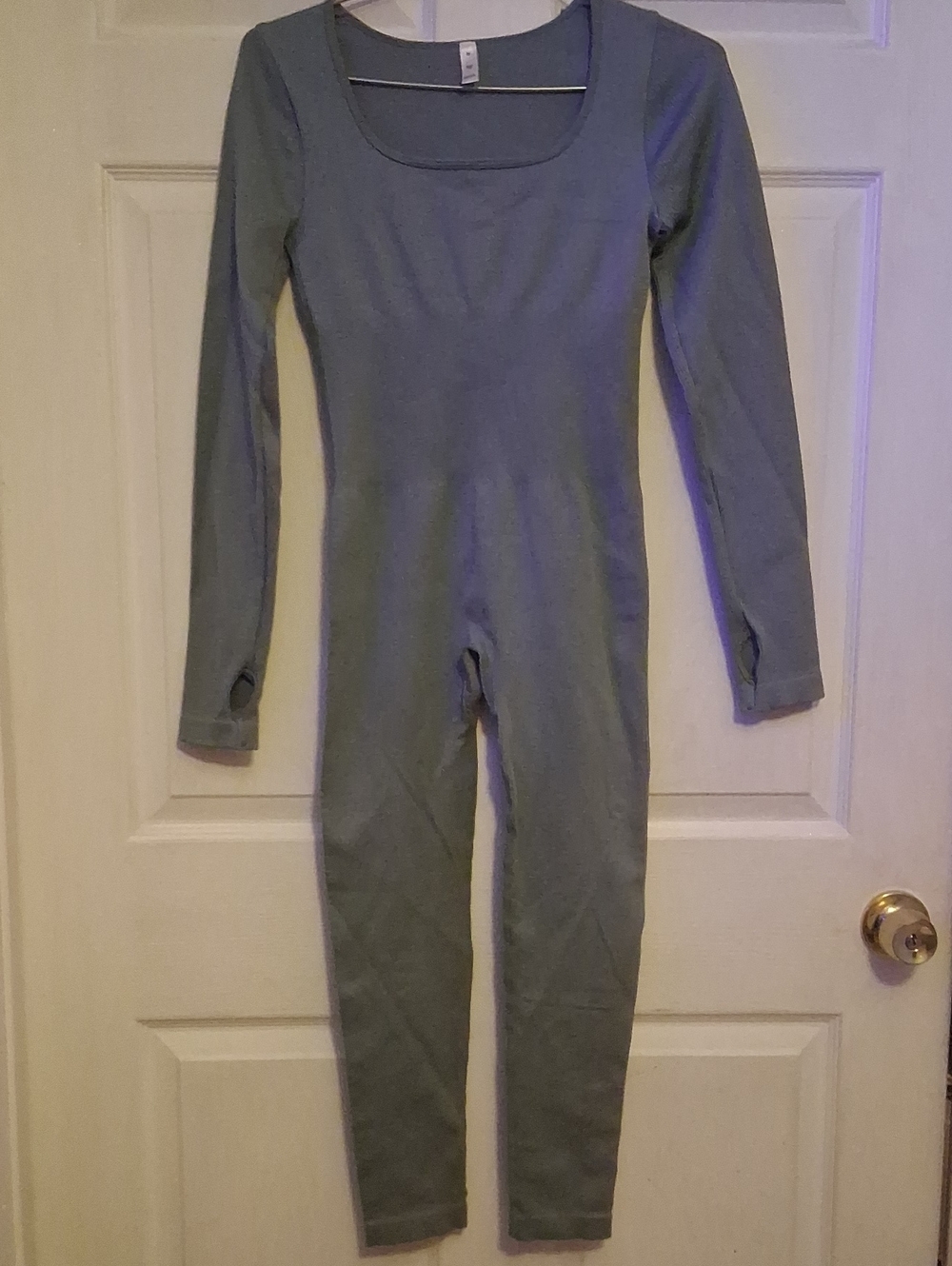 Womens Long-Sleeve One-Piece Jumpsuit - Gray